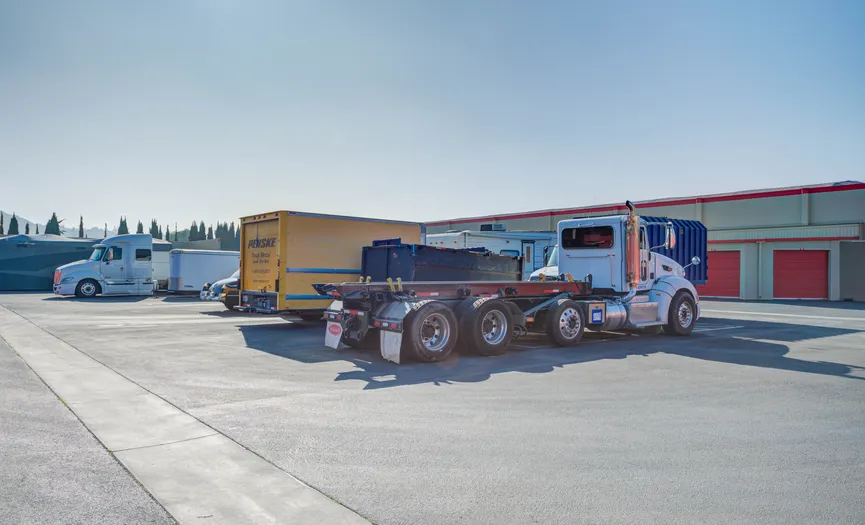 Outdoor truck and vehicle storage at Security Public Storage in City of Industry near the 605 Freeway