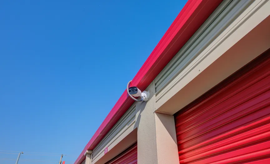 Security camera providing video monitoring at a secure self storage facility in City of Industry