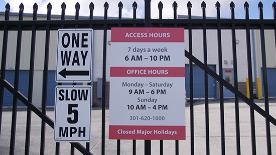Frederick storage access hours