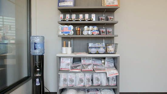 Packing supplies and boxes at Sparks self storage