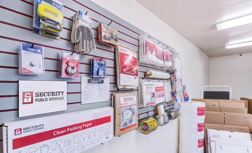 Boxes, locks, and moving supplies for sale at Security Public Storage in Riverbank