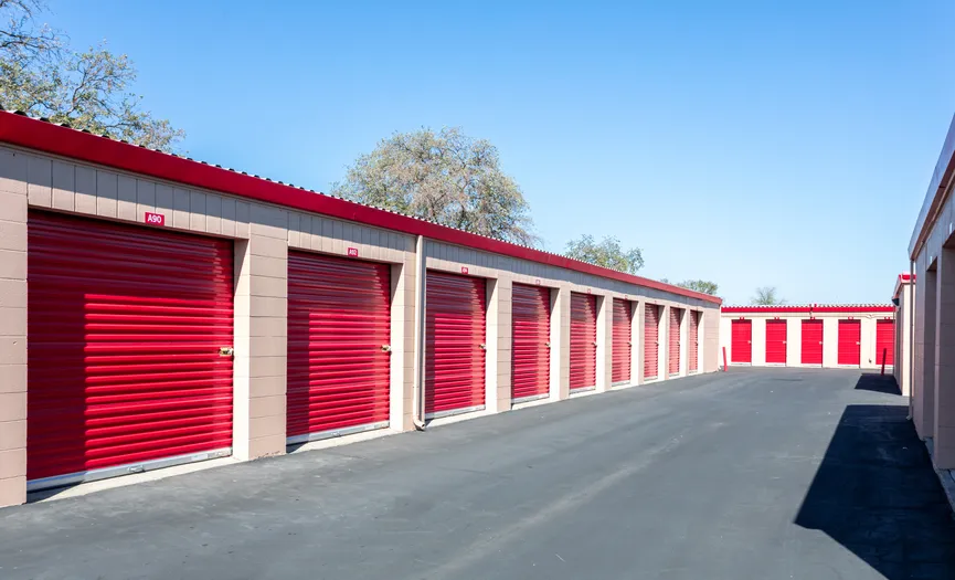 Drive-up storage units at our Central Roseville facility on Cirby Way