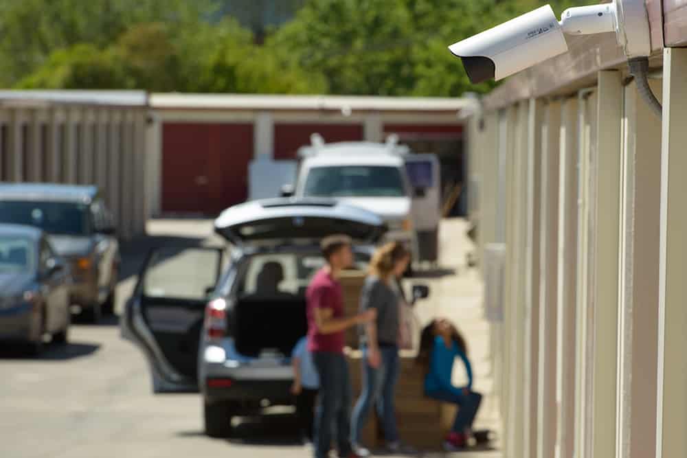 family at storage facility