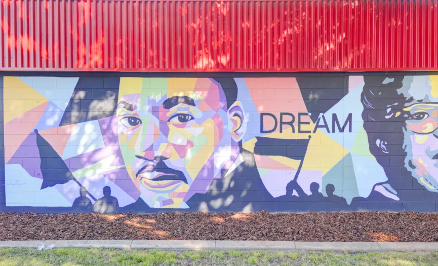 Dr. Martin Luther King Jr. mural at Security Public Storage on Fruitridge Rd in Sacramento, CA