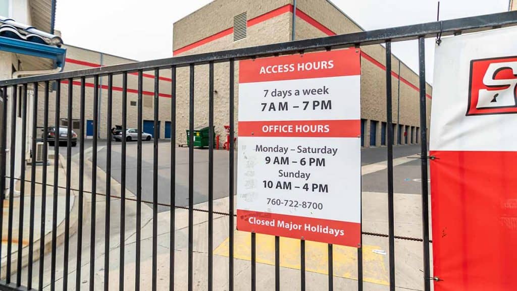 sps oceanside storage facility hours