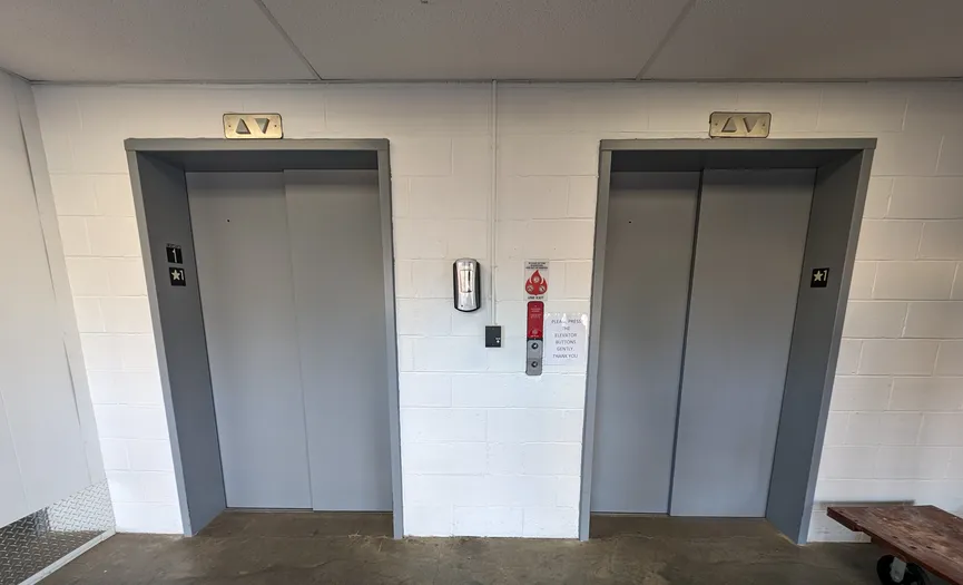 Elevators inside Security Public Storage in Bethesda MD, offering easy access to climate controlled storage units
