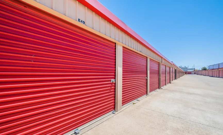 Drive-up storage units at our East Roseville facility on Galleria Blvd