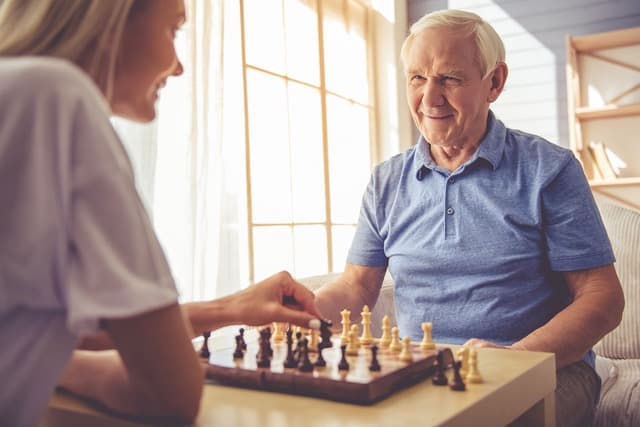 dad playing chess