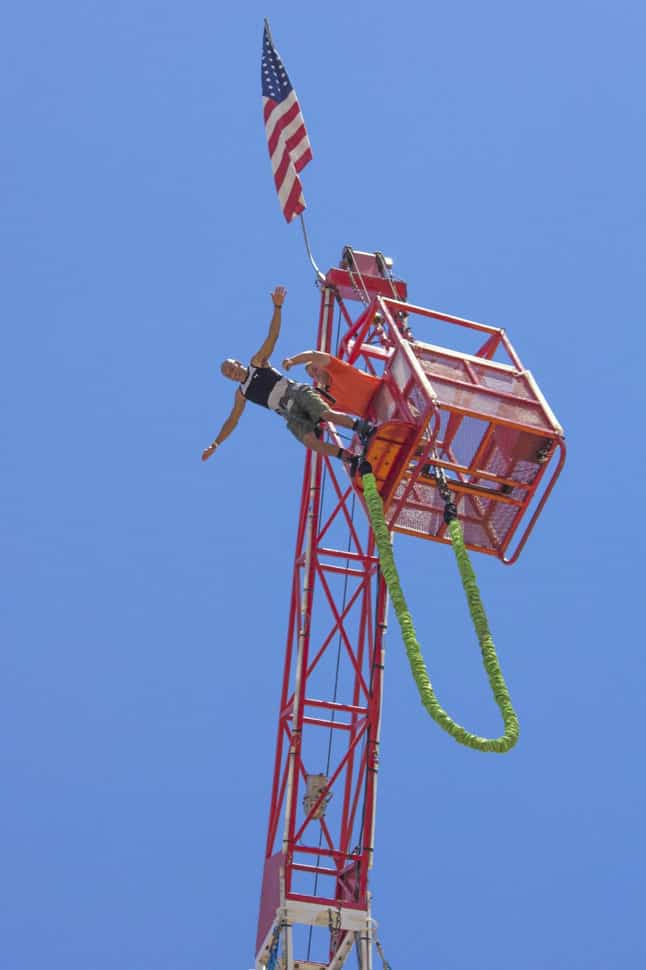 bungee jumping at Sacramento State Fair 