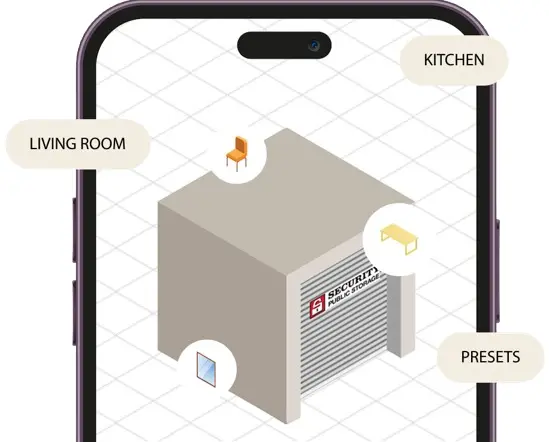 image of phone with preview of storage calculator