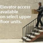 elevator access available on select upper floor units