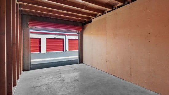 large interior of drive-up storage unit in vacaville