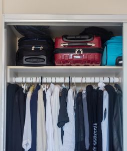 luggage storage in closet