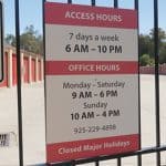 Martinez Secure Storage access hours