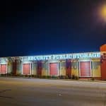 night time exterior lights at storage facility in san pablo