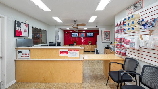 office interior of self storage facility