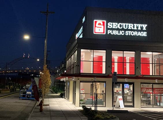 portland self storage with led lighting