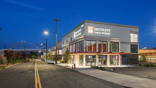 portland storage facility night view