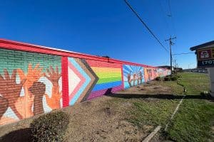 Progressive Pride flag mural in vallejo