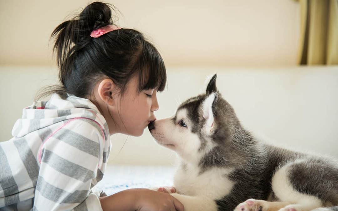 puppy-proofing tips - girl kissing puppy