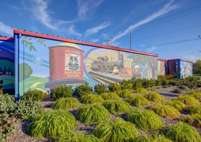 Railroad mural at SPS Santa Rosa
