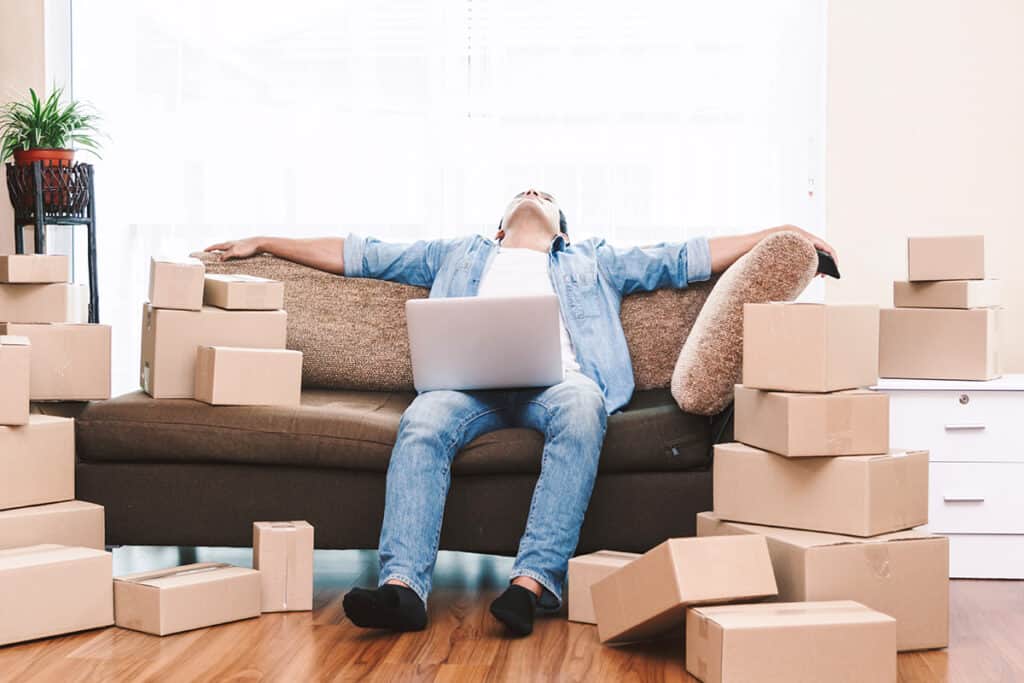 tired man who needs moving season tips from SPS