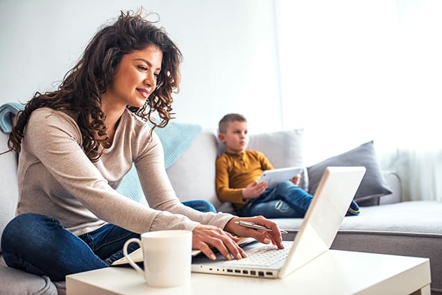 work from home in a clutter-free space